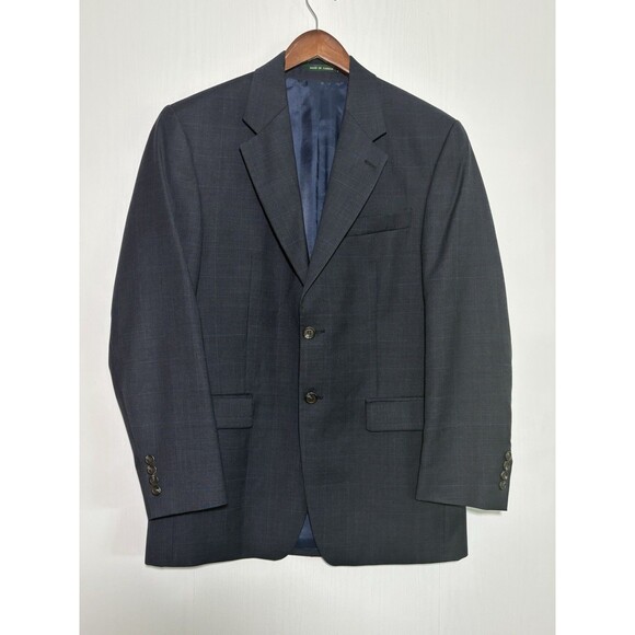 Lauren Ralph Lauren Blazer Men's 38R Blue Plaid 100% Wool 2-Button Suit Jacket - Picture 1 of 11